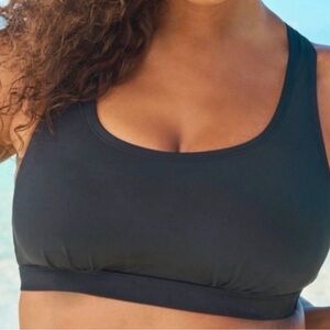 New Swim Bra Crossback Scoop bikini Top Swimsuits For All Plus size 26 Black